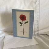 Red Rose Card- Envelope Included