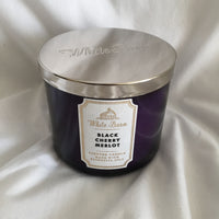 Bath & Body Works- White Barn- Black Cherry Merlot 3 Wick Candle 14.5 OZ