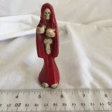 Red Painted Santa Muerte Statue