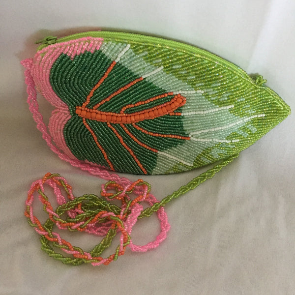 J&X NY Beaded Leaf Bag