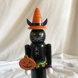 Wood Halloween Black Cat Decoration