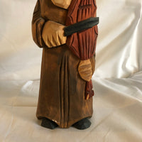 Wood Sculpture Carving of Man Playing Violin