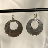 Round Black Resin Dangle Earrings