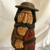 Wood Sculpture Carving of Man Playing Violin