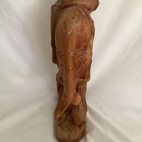 Vintage Fisherman Wood Carving Statue