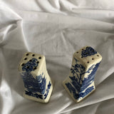 Vintage Ceramic Japanese Building Salt & Pepper Shakers Set