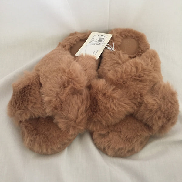 Stars Above Paris Crossband Faux Fur Slippers Women’s Size 7/8