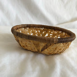 Small Brown Wicker Basket Bowl