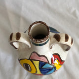 Vintage Mann Arte D Ceramica Hand Painted Fish Vase