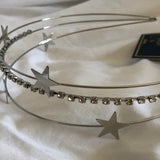 Silver Tone Star & Rhinestone Headband