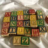 Vintage Wood Alphabet Blocks