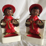 Set Of 2 Vintage Asian Girls Bookends