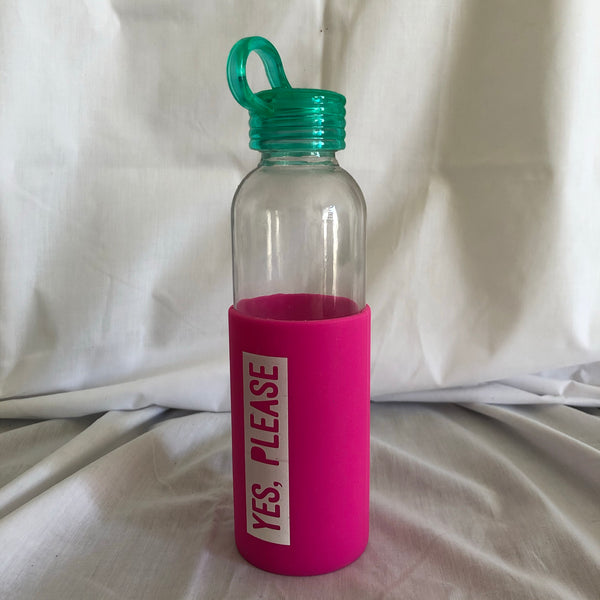 ‘Yes, Please’ Glass Water Bottle