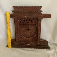 Vintage Indian Wood Carved Window Frame