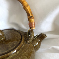 Teapot with Bamboo Handle - Dark Green