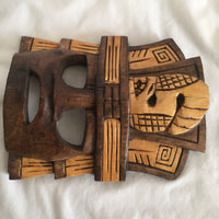 Wooden Carved Aztec/Mayan Mask