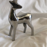 Silver Tone Reindeer Candle Holder