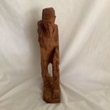 Vintage Fisherman Wood Carving Statue