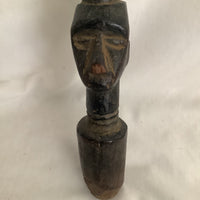 Vintage Wooden Pestle Carved Faces