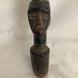 Vintage Wooden Pestle Carved Faces