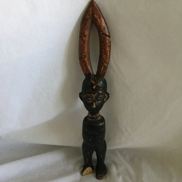 Wooden Horned Man Figurine