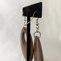 Wooden Round Dangle Earrings