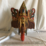 Colorful Painted Wood Elephant Mask - Made In Indonesia