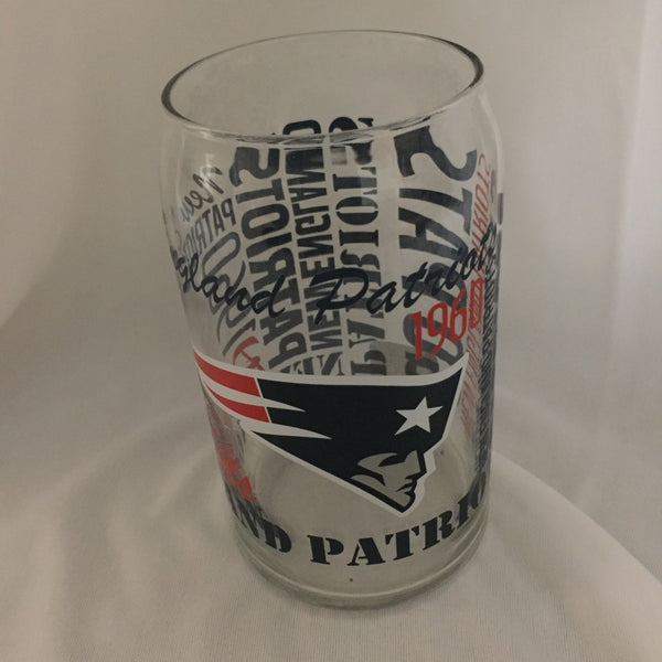 New England Patriots Spirit Print Glass