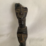 Vintage Wooden Pestle Carved Faces