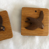 Wooden Bird Magnets - Set of 2