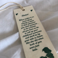 'Sister' Quote Bookmark