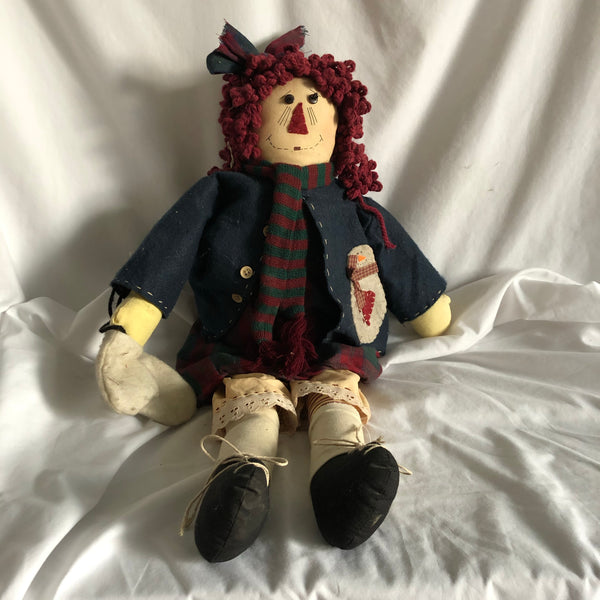 Vintage Scarecrow Girl Plush Doll