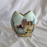 Painted Arizona Desert Scene Pottery Vase