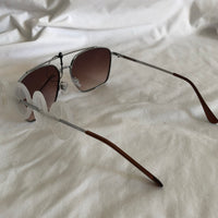 George Vintage Style Silver Tone Sunglasses