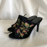 Black Embroidered Heels - Urban Outfitters - Women’s Size 8