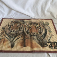 3D Tiger Haven Anniversary Bamboo Placemats Set Of 3