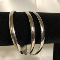 Silver Tone Interlocking Bangles Set of 3