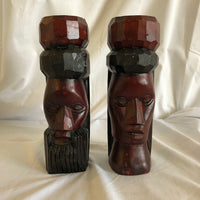 Solid Wood Hand Carved Jamaican Couple Sculpture