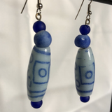 Blue Beaded Dangle Earrings