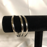 Silver Tone Interlocking Bangles Set of 3