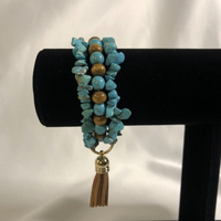 Faux Turquoise Beaded Bracelet