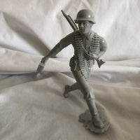 Louis Marx 6 inch plastic army man, VERY rare WW2 silver gray German soldier