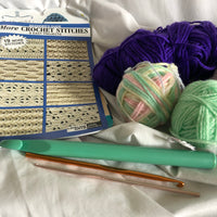 Crochet Set - Instructions, Needles and Yarn