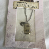 Pray For Us St. Anthony Prayer Necklace