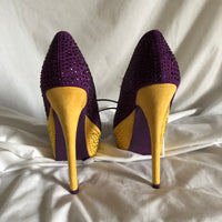 Liliana Purple/Yellow Rhinestone Heels - Women’s Size 8