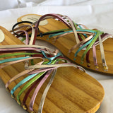 Rainbow Leather Strapped Sandals - Urban Outfitters - Women’s Size 9