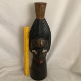 Vintage African Lady Wood & Metal Statue