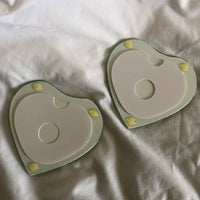 Kate Aspen Glass Heart Coasters - Set of 2