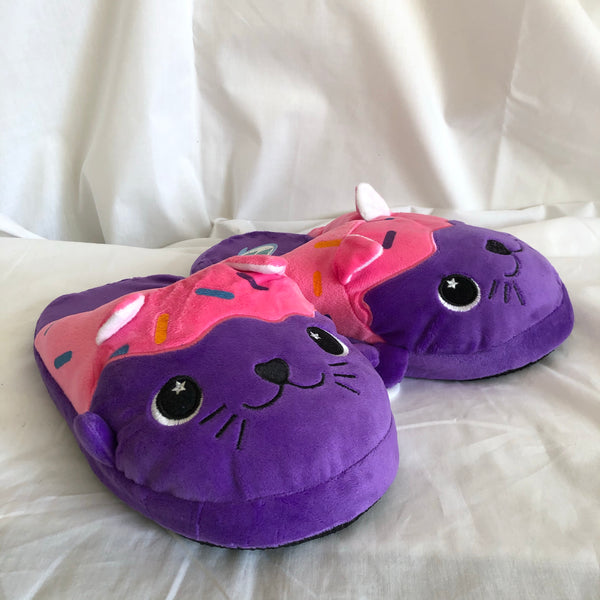 Moosh Moosh Slippers - Purple Cupcake Cat