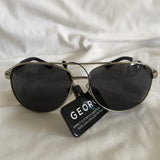 George Black and Silver Tone Vintage Style Sunglasses